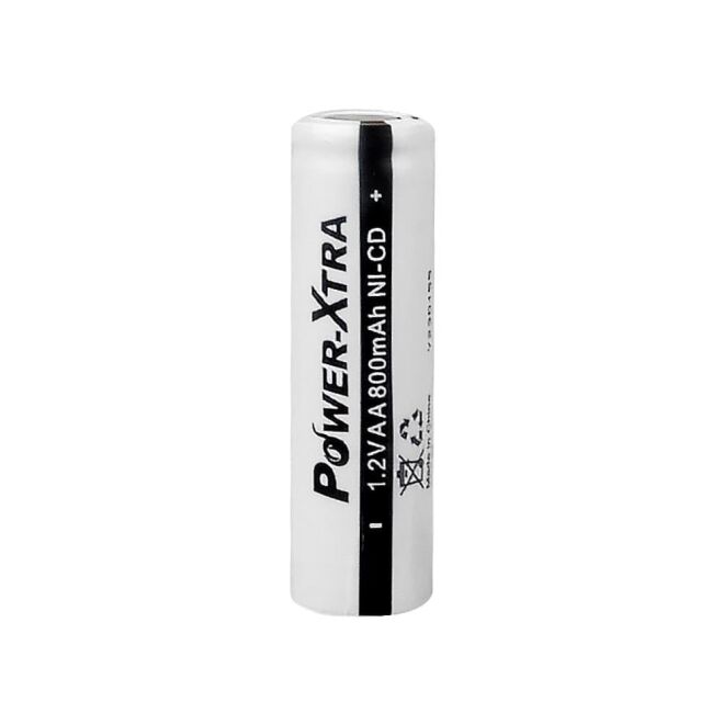 Power-Xtra PX8AAFT 1.2V 800mAh AA Ni-Cd Şarjlı Pil - Kutup Başsız - 1