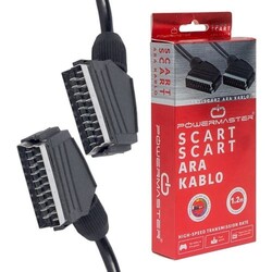 Powermaster Scart Scart Standard Cable 1.2m 7mm Boxed - Power Master