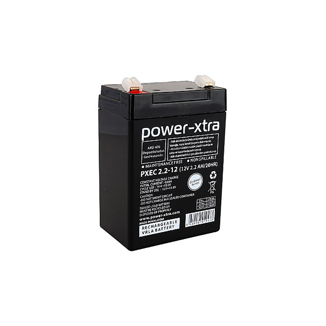 Power-Xtra EcoLead - PXEC2.2-12 - 12V 2.2 Ah Kuru Akü - F1 - 1