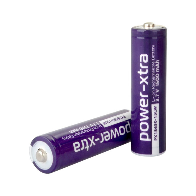 Power-Xtra PX18650-15LW 3.7V 1500mAh Li-ion Rechargeable Battery - Button Top - 0.5C - 1