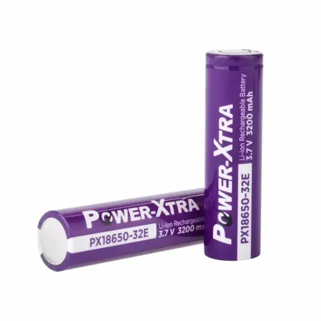 Power-Xtra PX18650-32E 3.7V 3200mAh Li-ion Battery - Flat Top - 3C - 1