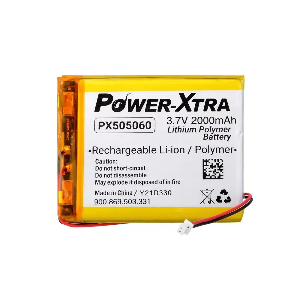 PX505060 3.7V 2000 mAh Li-Polymer Battery Circuit-Socket - Power-Xtra