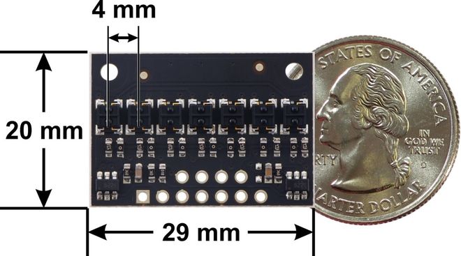 QTRX-HD-07A 7'li Çizgi Algılama Sensörü (Sık Sensör Dizilimli) - 3