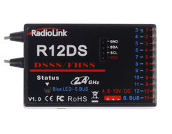 Radiolink R12DS 2.4G AT9 AT9S Kumanda için 12 Kanal DSSS FHSS Alıcısı 