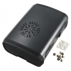 Raspberry Pi B+/2/3 Siyah, Fan Uyumlu Case 