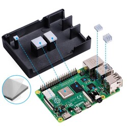Raspberry Pi 4 Alüminyum Muhafaza Kutusu (Soğutmalı) - Siyah - 4