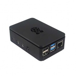 Raspberry Pi 4 Plastic Case with Logo for Raspberry Pi - Black 