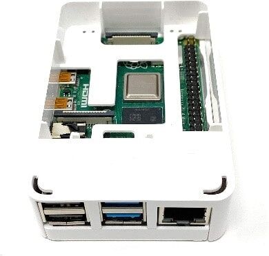 Raspberry Pi 4 Plastik Muhafaza Kutusu - Beyaz (Raspberry Pi Logolu) - 4