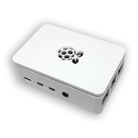 Raspberry Pi 4 Plastik Muhafaza Kutusu - Beyaz (Raspberry Pi Logolu) - 1