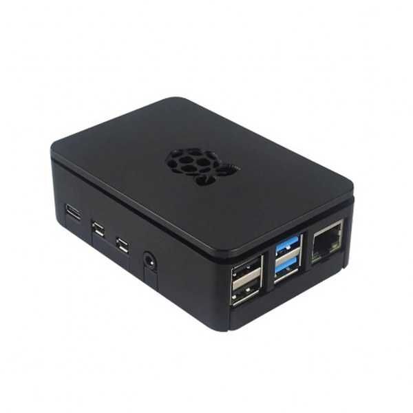 Raspberry Pi 4 Plastik Muhafaza Kutusu - Siyah (Raspberry Pi Logolu) - 1