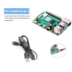 Raspberry Pi 4 Type C 5V 3A On-Off Anahtarlı Güç Kablosu - 1 Metre - 4