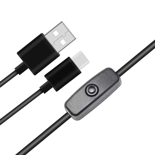 Raspberry Pi 4 Type C 5V 3A On-Off Anahtarlı Güç Kablosu - 1 Metre - 1