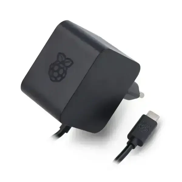 Raspberry Pi 5 27W USB-C Power Adapter - Black - Raspberry Pi