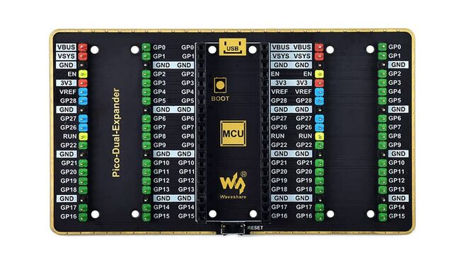 Raspberry Pi Pico için İkili GPIO Genişletici - İki Set Erkek Header - 4