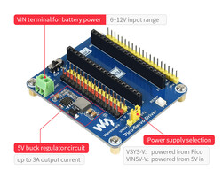 Raspberry Pi Pico Servo Motor Sürücü - (16-ch Outputs - 16-bir Resolution) - 6