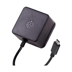 Raspberry Pi 4 Lisanslı Güç Adaptörü 5V 3A USB-C Siyah - 3