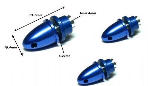 RC Model 4mm Hole Blue Metal Propeller Adapter - 2