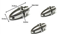 RC Model 4mm Hole Blue Metal Propeller Adapter - 2