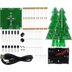 Renkli Işıklı Yılbaşı Çam Ağacı Kiti - Christmas Flash Led Electronic DIY Learning Kit - 2