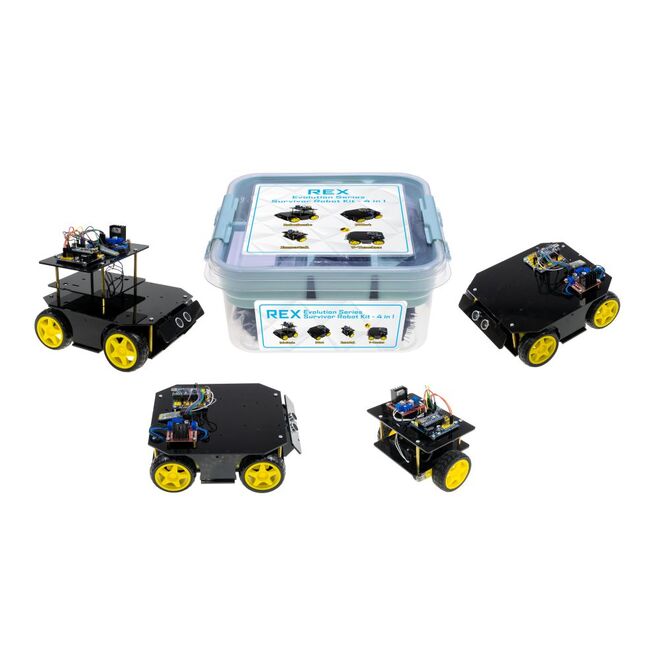 REX Evolution Serisi Survivor Robot Kiti - 4 in 1 (mBlock5 ve Arduino IDE Uyumlu) - E-Kitap Hediyeli - 2