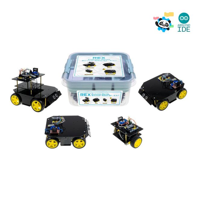 REX Evolution Serisi Survivor Robot Kiti - 4 in 1 (mBlock5 ve Arduino IDE Uyumlu) - E-Kitap Hediyeli - 1
