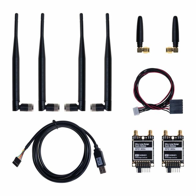 RFD900X Plus 915 MHz Ultra Long Range (40 km) Radio Telemetry Kit - 1