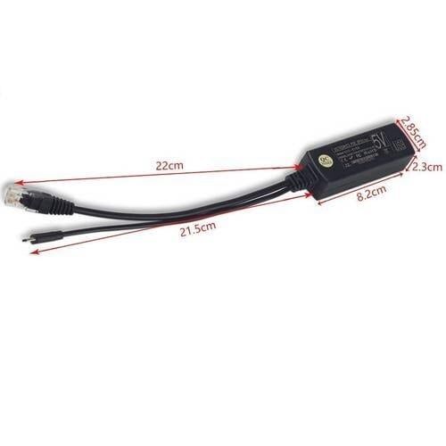 RJ45 Güç Ayırıcı - PoE Splitter Micro USB Dönüştürücü - 12W - 5V 2.4 Amp - 3
