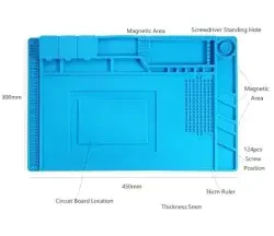 Silikon Çalışma Tamir Pedi S160 450x300mm Isıya Dayanıklı Manyetikli - 2