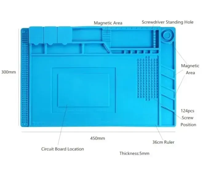 Silikon Çalışma Tamir Pedi S160 450x300mm Isıya Dayanıklı Manyetikli - 2