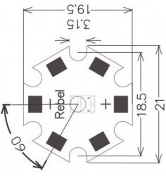 Single Star Power Led PCB - Aluminium - 2
