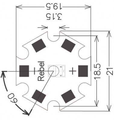Single Star Power Led PCB - Aluminium - 2