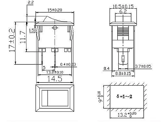 SMRS Mini Geçiş Anahtarı ON-OFF Siyah - 2