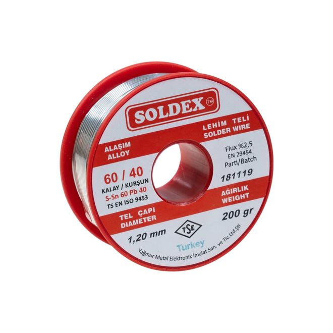 Soldex 1.2 mm 200 g Lehim Teli (%60 Sn / %40 Pb) - 2