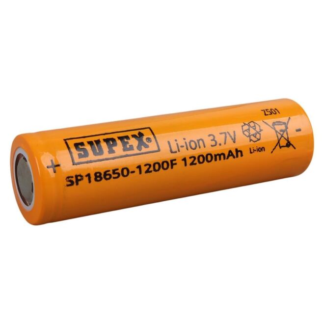 SUPEX 18650 3.7V 1200mAh Li-ion Şarjlı Pil - Kutup Başsız - 1