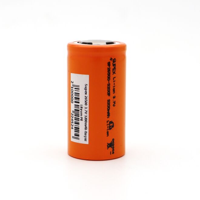 SUPEX 26500 3.7V 3200mAh Li-Ion Rechargeable Battery - Flat Top - 1