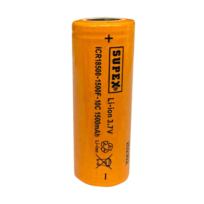 SUPEX ICR18500 1500mAh Li-ion Şarjlı Pil - Kutup Başsız - 2