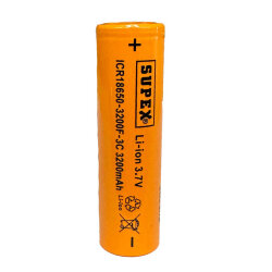 SUPEX ICR18650 3.7V 3200 mAh Li-ion Şarjlı Pil - Kutup Başsız - 2