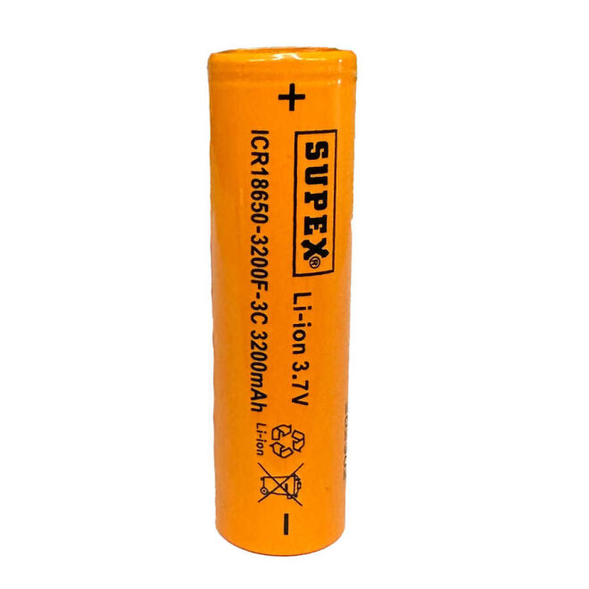 SUPEX ICR18650 3.7V 3200 mAh Li-ion Şarjlı Pil - Kutup Başsız - 2