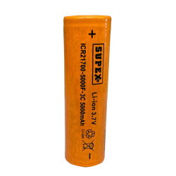 SUPEX ICR21700 5000 mAh Li-Ion Rechargeable Battery - Flat Top - 2
