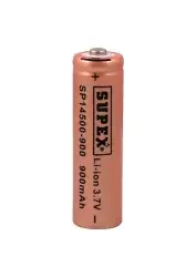 SUPEX IFR14500 3.7V 900mAh Li-ion Rechargeable Battery - Button Top 