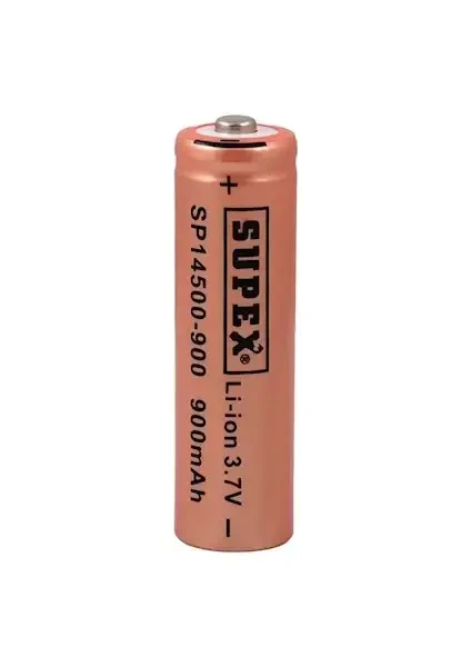 SUPEX IFR14500 3.7V 900mAh Li-ion Rechargeable Battery - Button Top - Supex