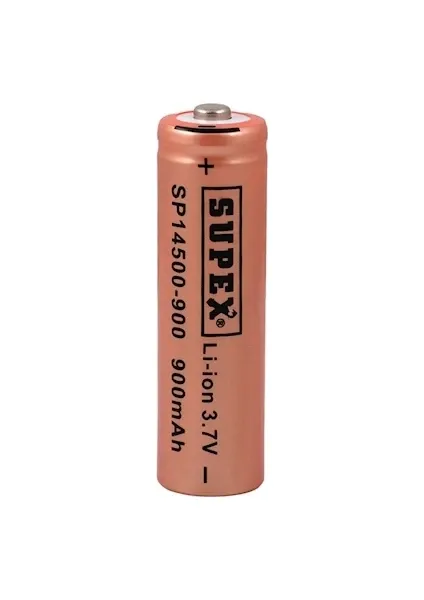 SUPEX IFR14500 3.7V 900mAh Li-ion Rechargeable Battery - Flat Top - Supex