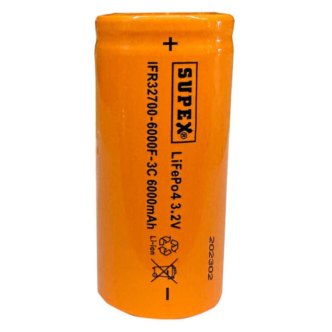 SUPEX IFR32700 3.2V 6000mAh Li-Ion Rechargeable Battery Flat Top - 2