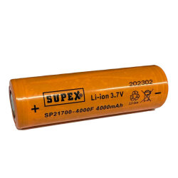 SUPEX SP21700 4000 mAh Li-Ion Rechargeable Battery - Flat Top - 1