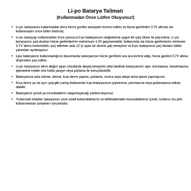Tinylab 11.1V 3S Lipo Batarya 4200mAh 40C - 6