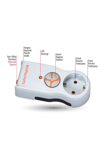 Tunçmatik TSK5078 Powersurge Akım Korumalı Priz Tekli - Beyaz - 4