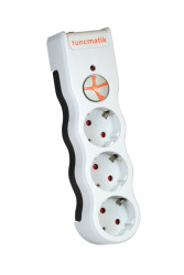 TUNÇMATIK TSK5083 POWERSURGE CURRENT PROTECTION SOCKET TRIPLE WHITE - 1