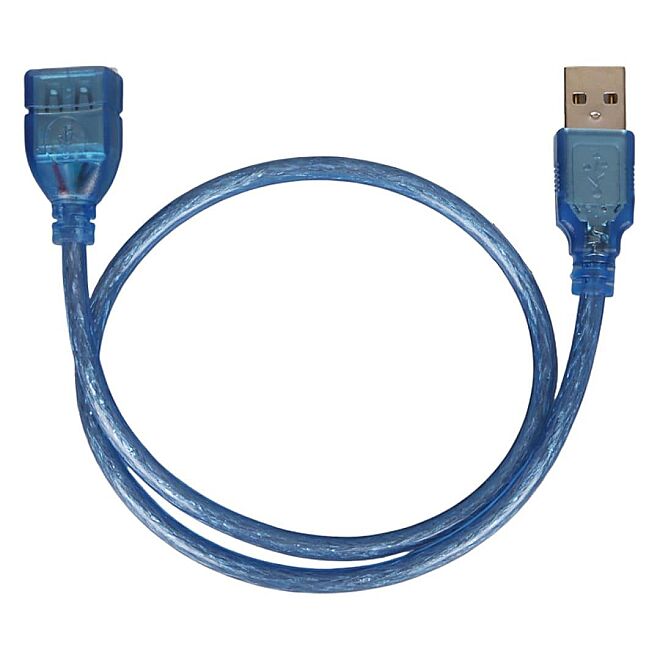 Powermaster PM-8608 Şeffaf Mavi 50 cm USB 2.0 Uzatma Kablosu - 1