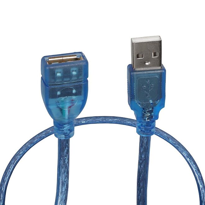 Powermaster PM-8608 Şeffaf Mavi 50 cm USB 2.0 Uzatma Kablosu - 2