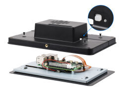 Waveshare Raspberry Pi 5 Compatible Black TD2 Metal Cooling Protective Case (PI5-CASE-TD2) - 5